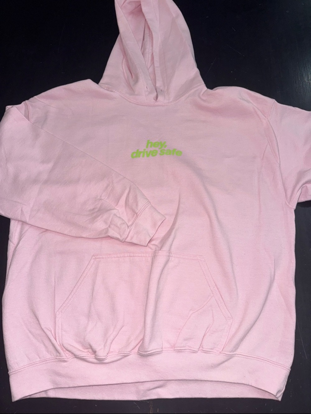 LONELY GHOST pink hey, drive safe hoodie/sweatshirt. size XL.